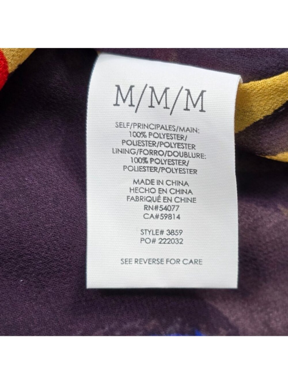 Cabi Medium Floral Print Long Sleeve Blouse Multicolor Lightweight Sheer Top - Picture 3 of 4